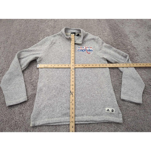 Washington Capital Pullover Sweater Mens Medium NHL Adidas Gray - Picture 5 of 9
